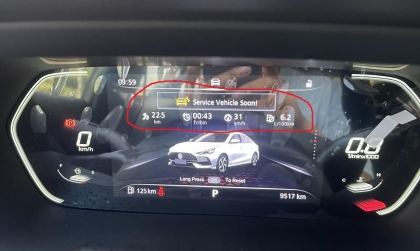 Xe MG5 báo lỗi trên đồng hồ